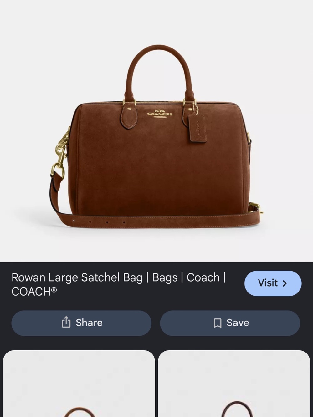 COACH Rowan Large Suede